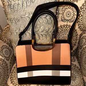 Stylish Black and Tan Handbag